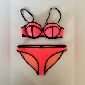 Triangl neon pink bikini two-piece